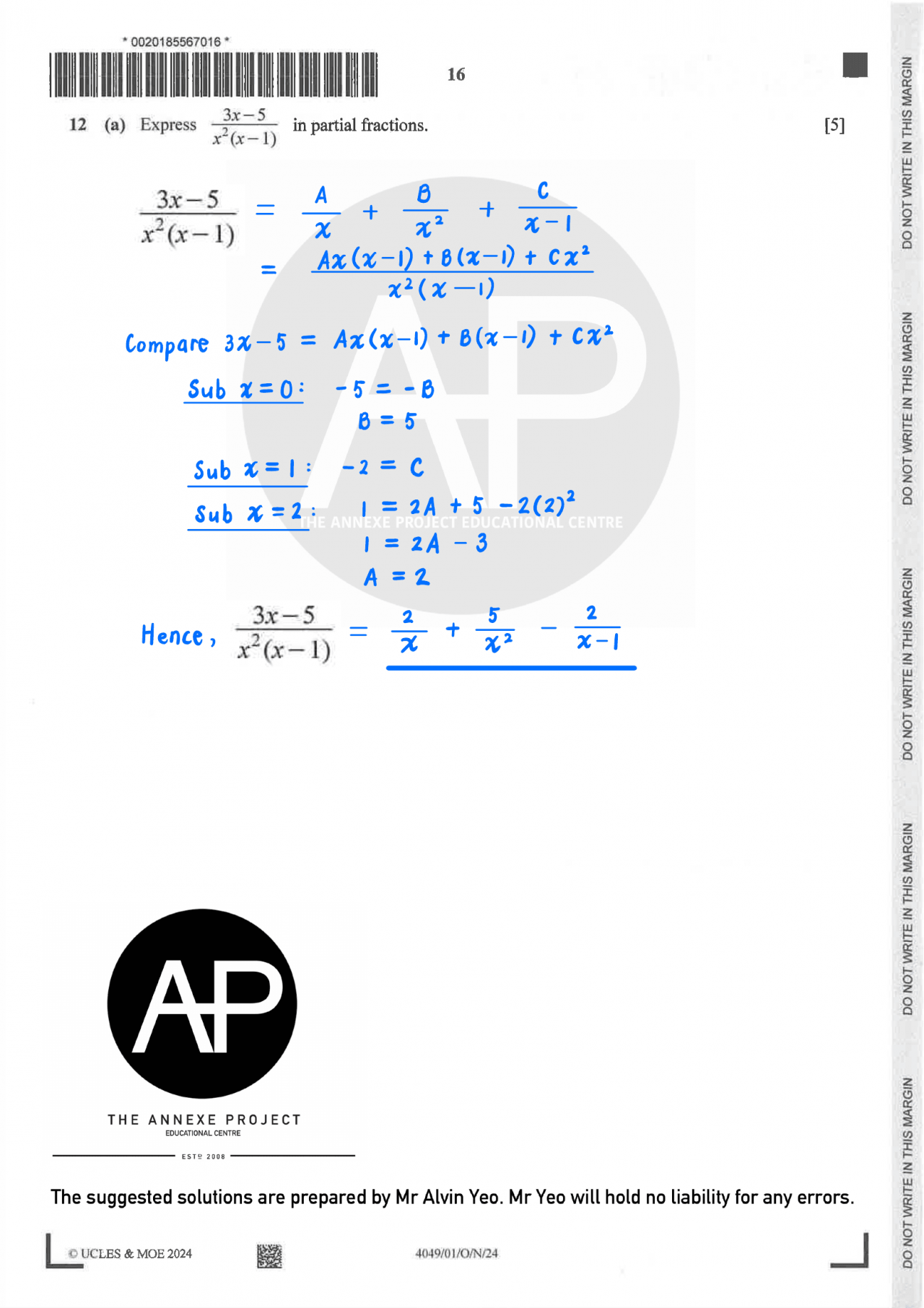 2024 GCE O LEVEL A MATH PAPER 1 SOLUTION - The Annexe Project