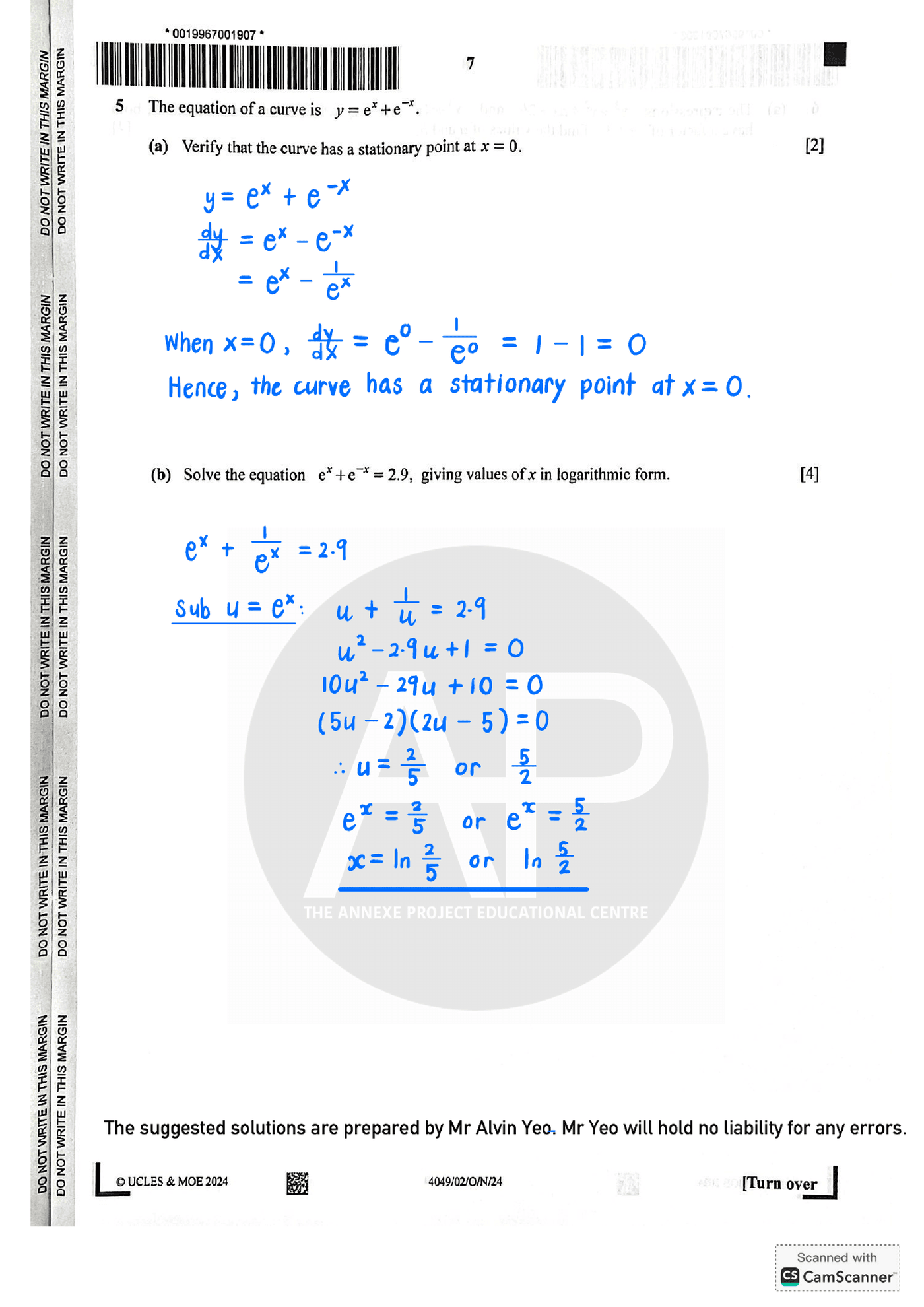 2024 O Level A Math Paper 2 Solutions page 07