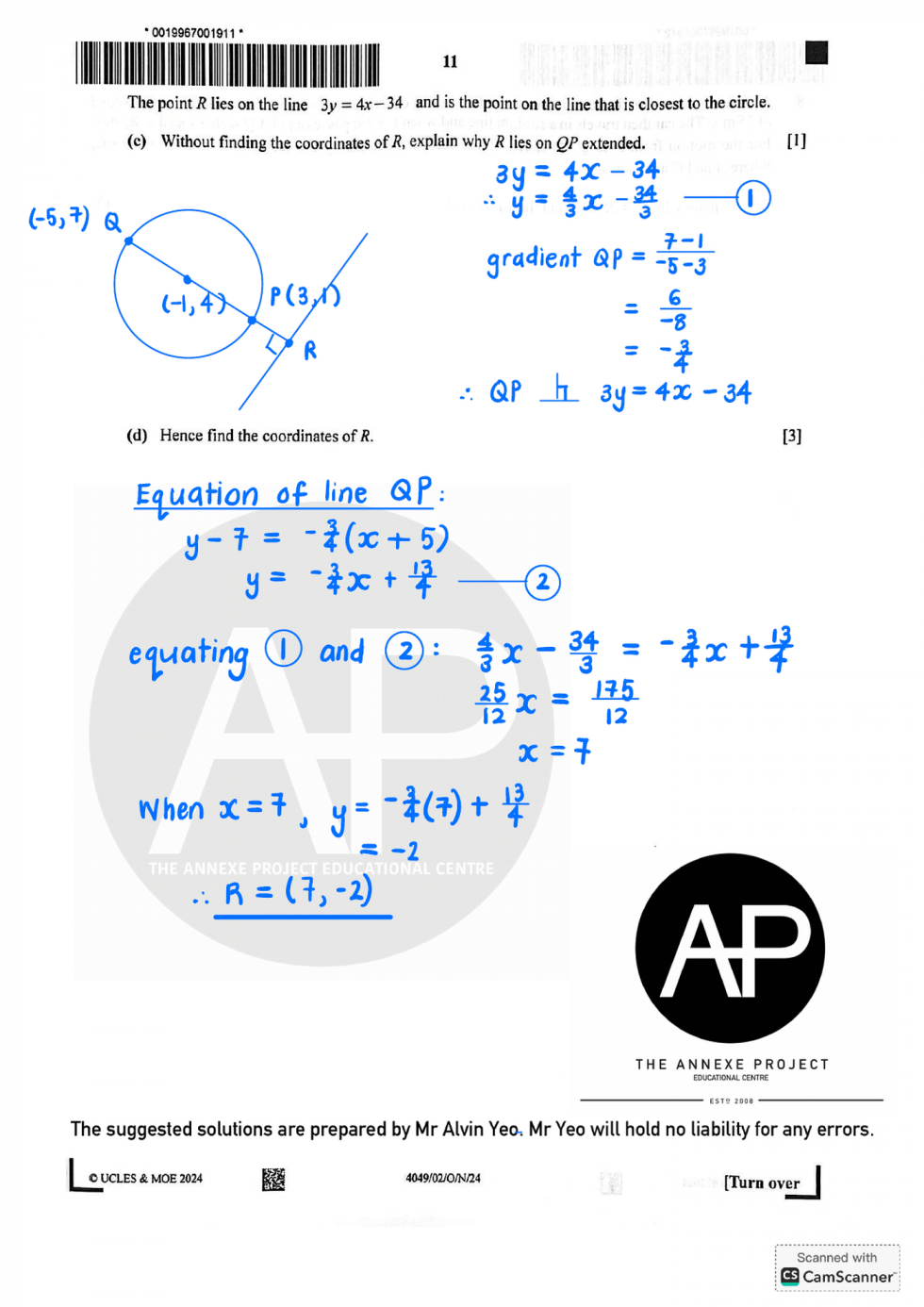 2024 GCE O LEVEL A MATH PAPER 2 SOLUTION - The Annexe Project