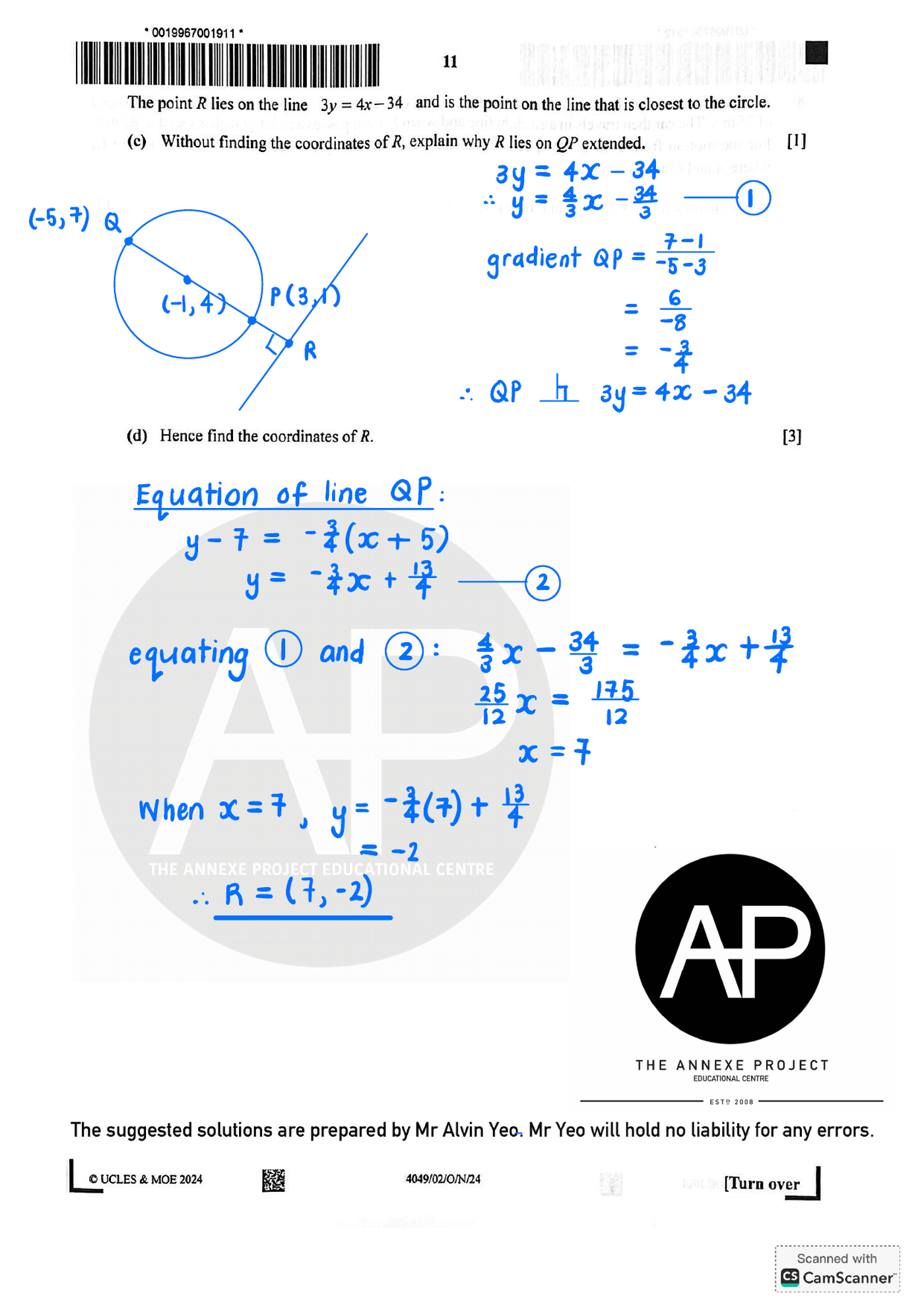 2024 O Level A Math Paper 2 Solutions page 11