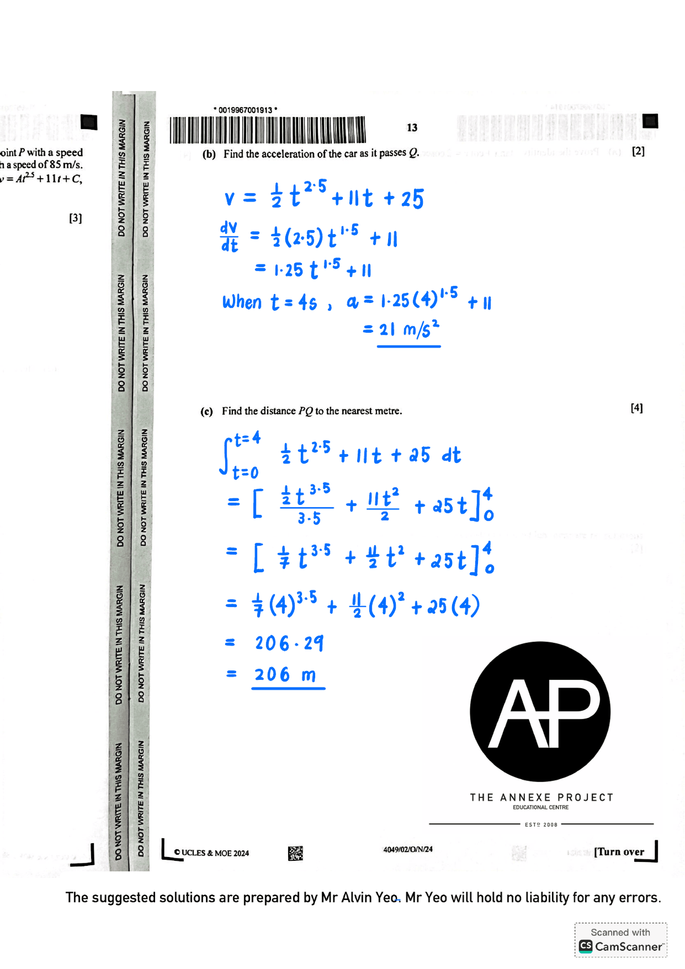 2024 O Level A Math Paper 2 Solutions page 13