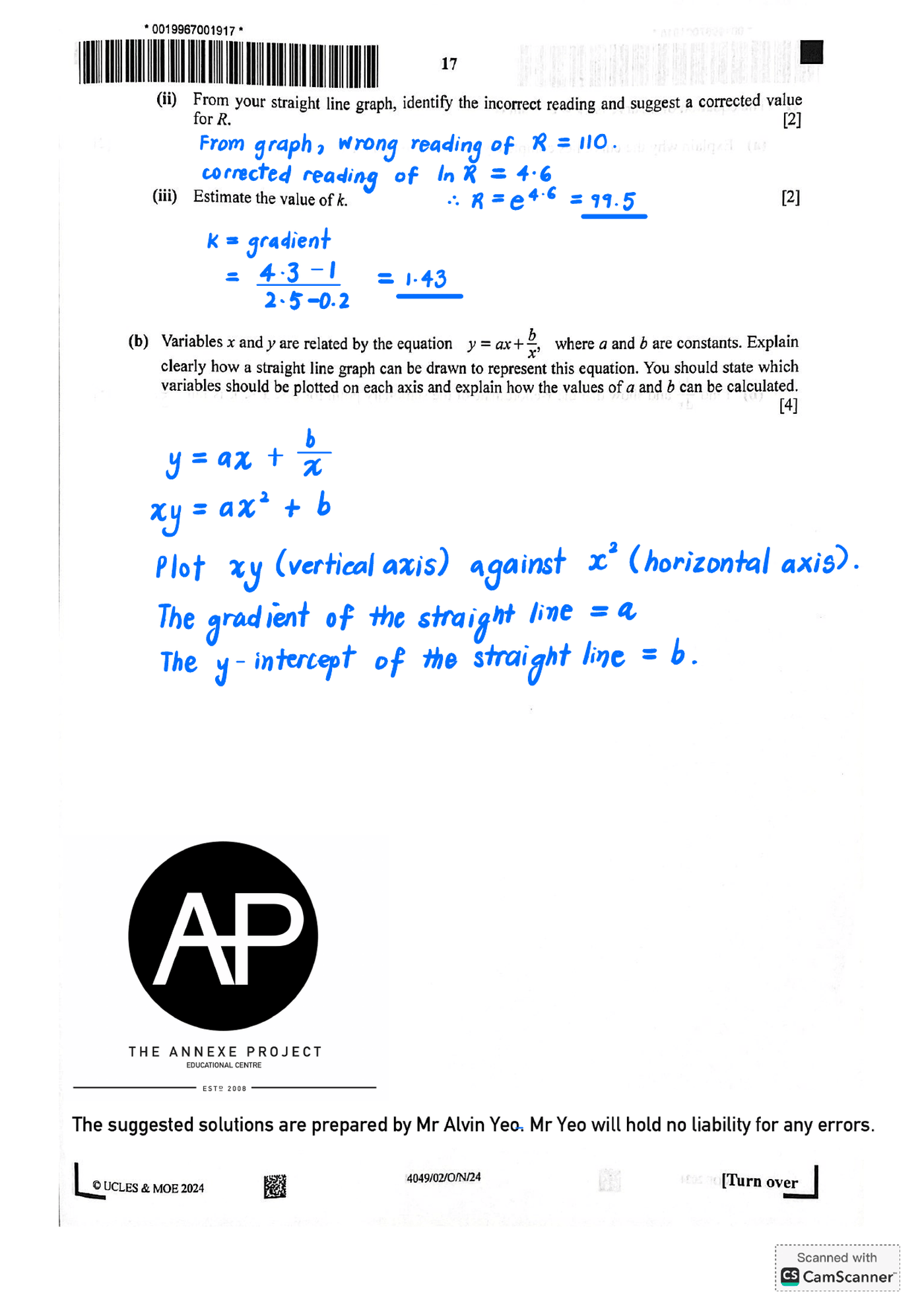 2024 O Level A Math Paper 2 Solutions page 17