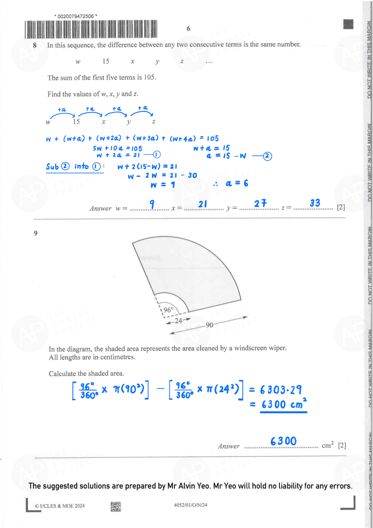 2024 O-LEVEL E MATH PAPER 1 SOLUTION - The Annexe Project