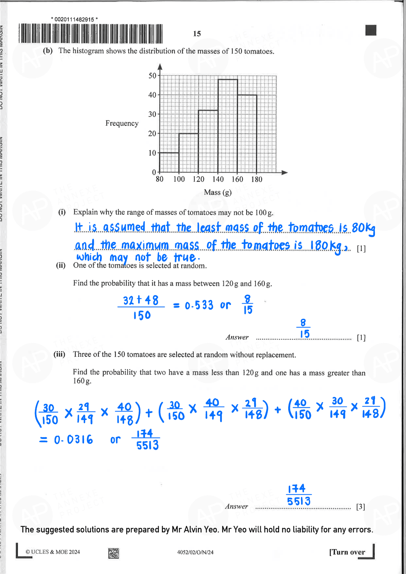 2024 O Level Elementary Mathematics Paper 2 Solutions page 15 fs8