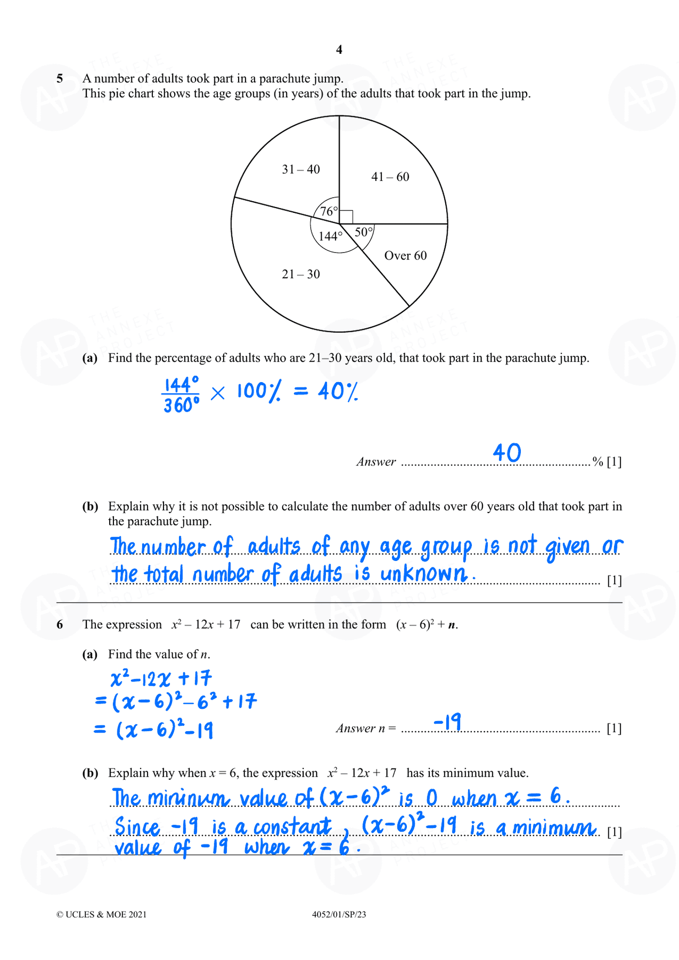 Annexe Project 2023 O Level Elementary Mathematics Specimen Paper 1 page 04 fs8