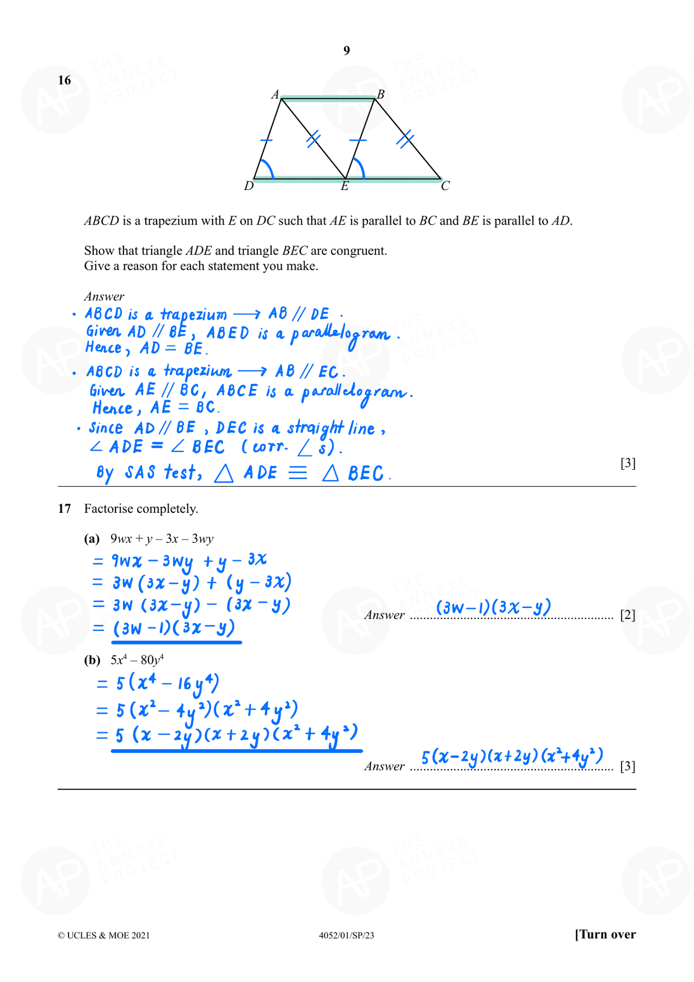 Annexe Project 2023 O Level Elementary Mathematics Specimen Paper 1 page 09 fs8