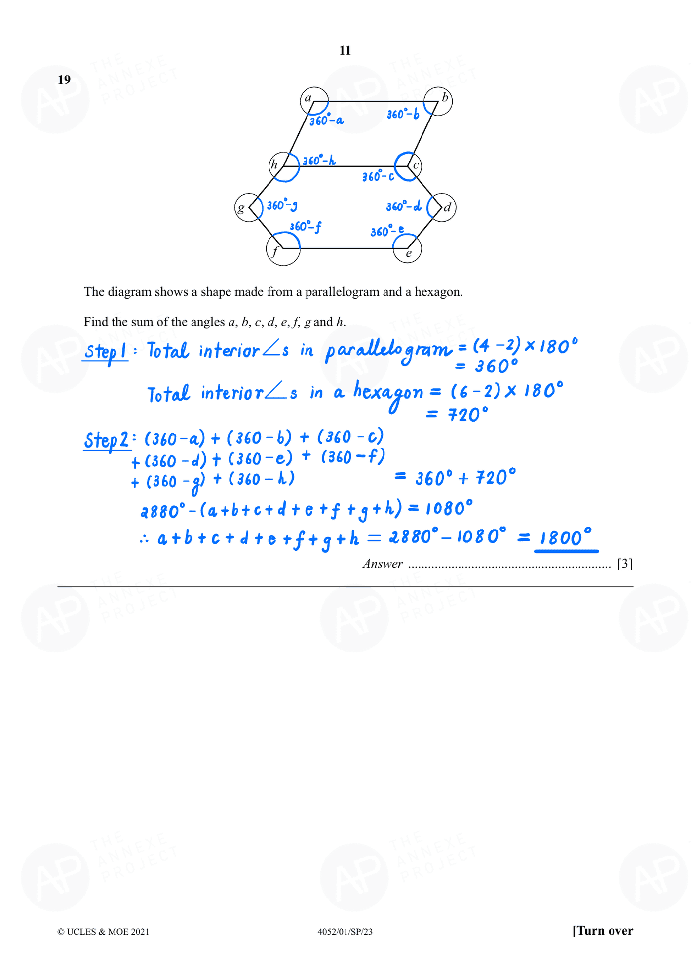Annexe Project 2023 O Level Elementary Mathematics Specimen Paper 1 page 11 fs8