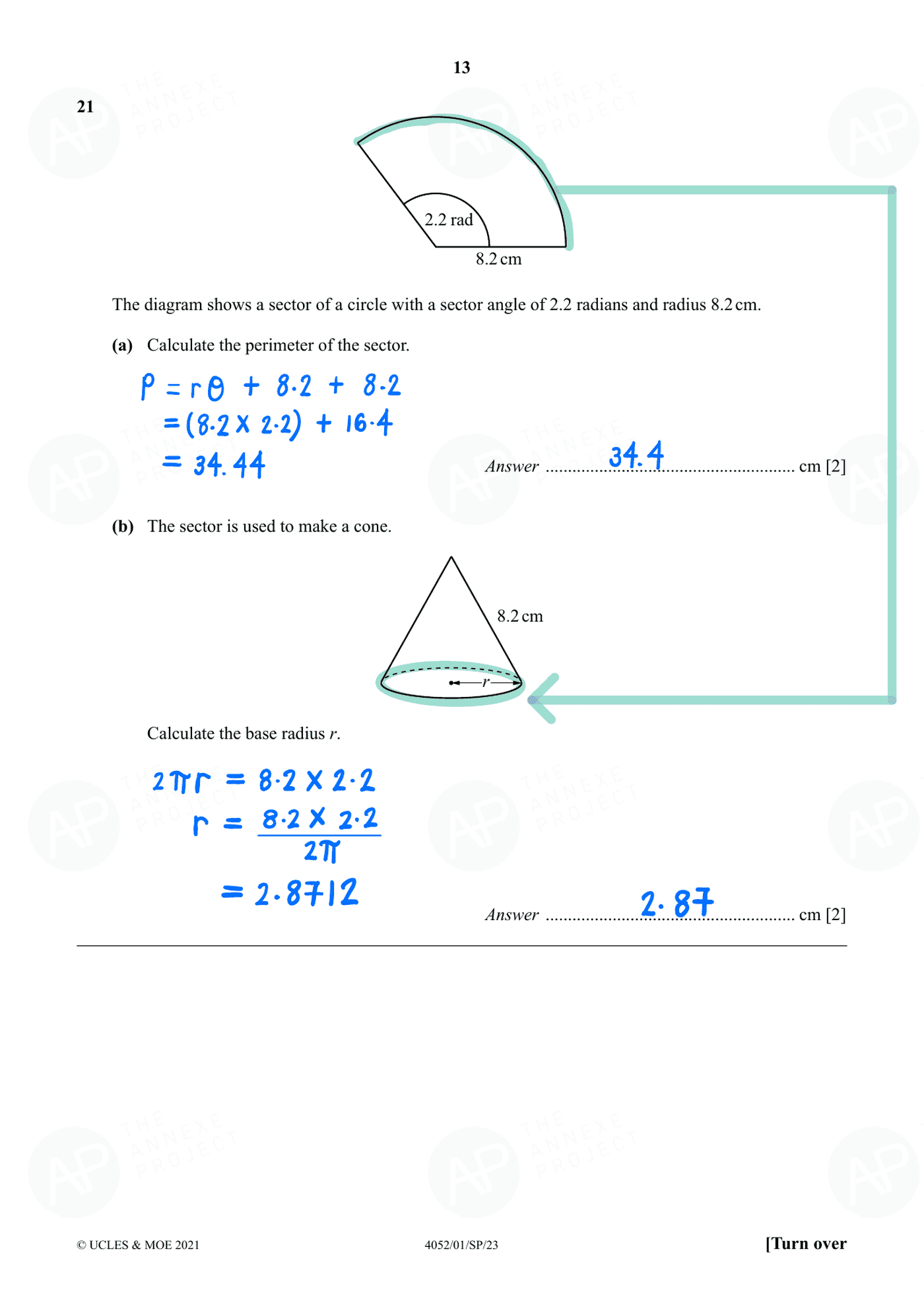 Annexe Project 2023 O Level Elementary Mathematics Specimen Paper 1 page 13 fs8