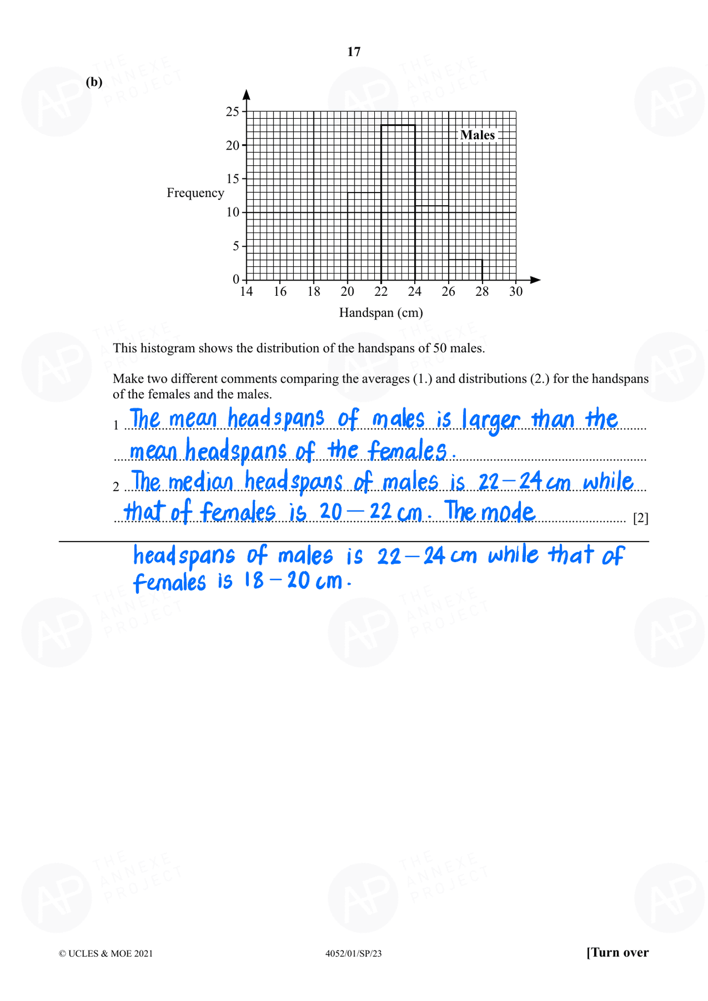Annexe Project 2023 O Level Elementary Mathematics Specimen Paper 1 page 17 fs8