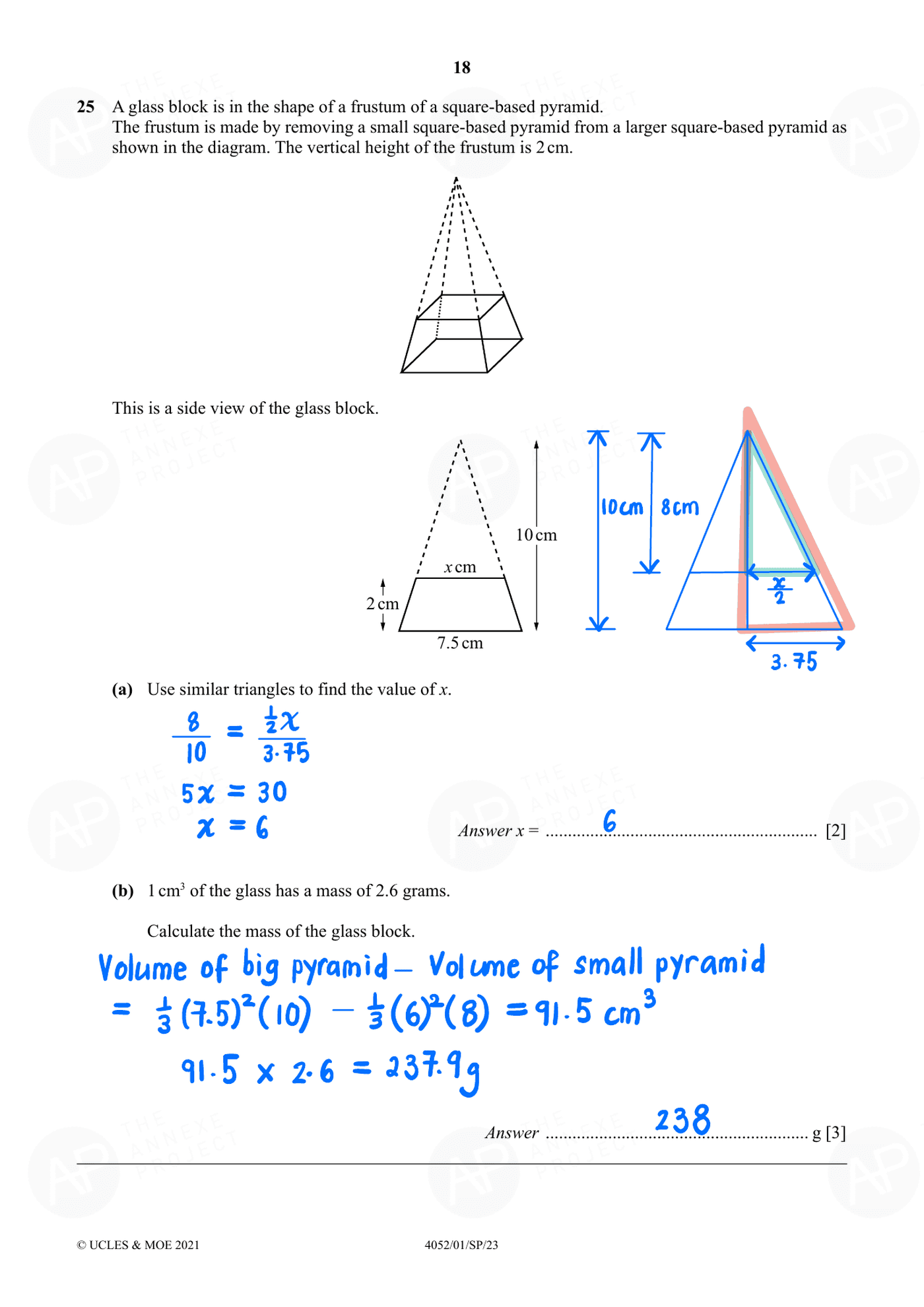 Annexe Project 2023 O Level Elementary Mathematics Specimen Paper 1 page 18 fs8