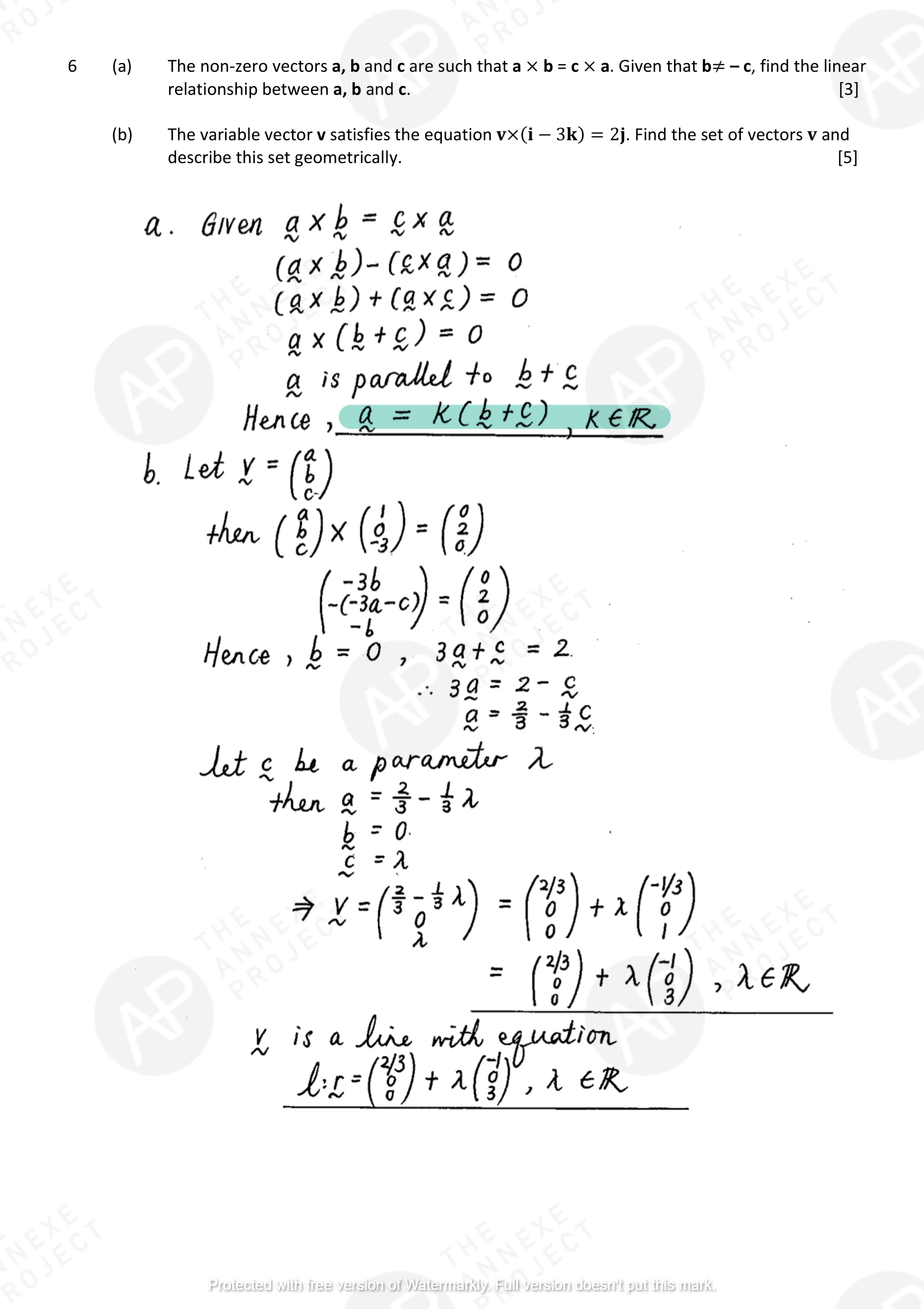 2017 GCE A LEVEL H2 MATHEMATICS SPECIMEN PAPER 1 SOLUTION 6 The Annexe Project A Level H2 Math Tuition 2017 A Level Specimen Paper 1 solution 06