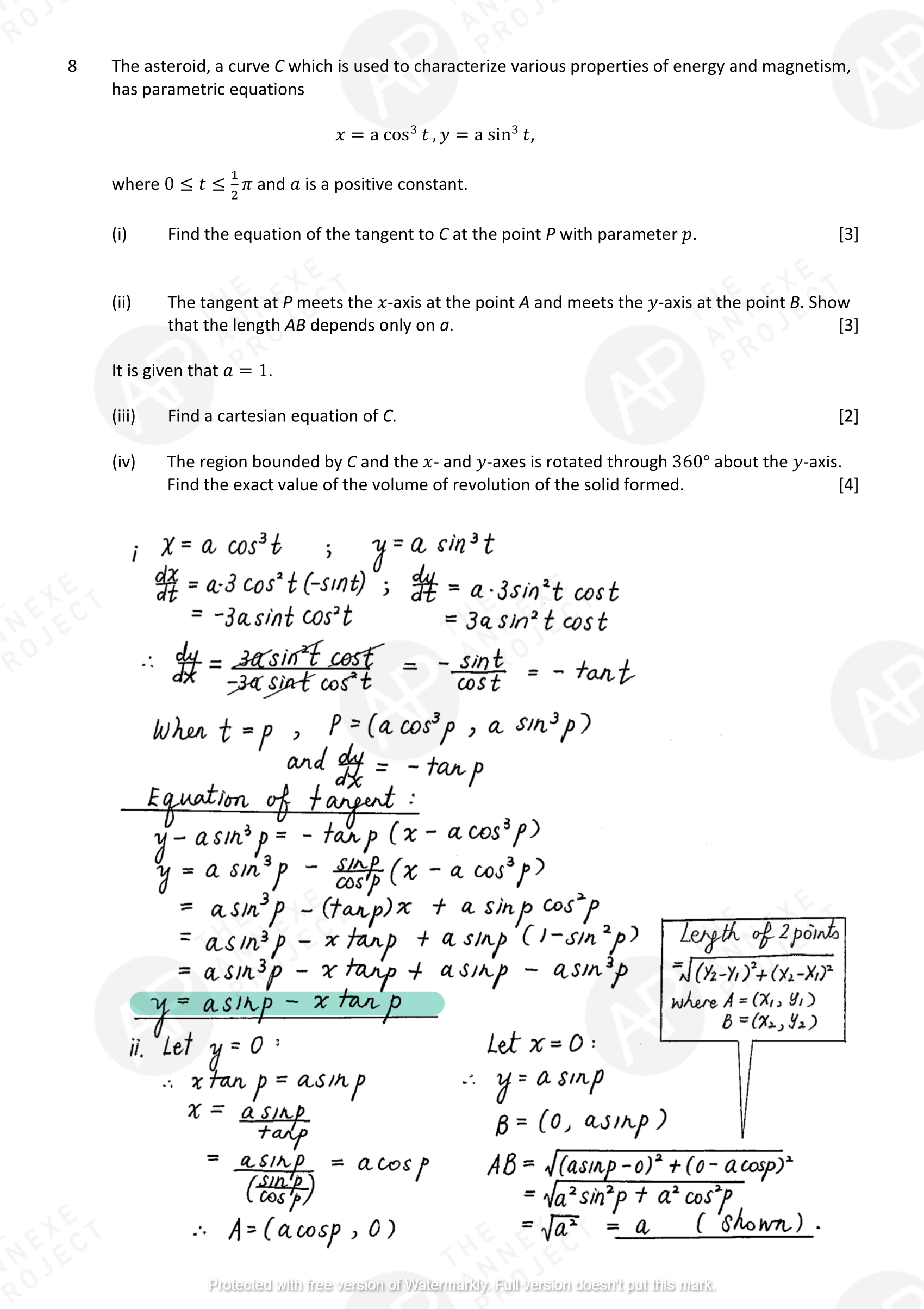2017 GCE A LEVEL H2 MATHEMATICS SPECIMEN PAPER 1 SOLUTION 9 The Annexe Project A Level H2 Math Tuition 2017 A Level Specimen Paper 1 solution 09