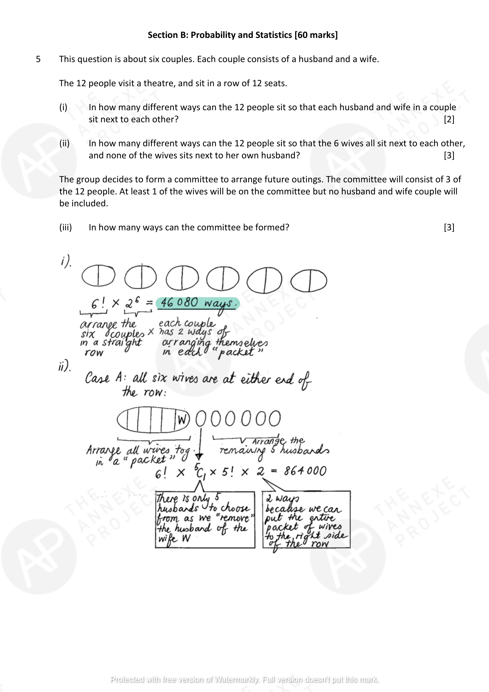 The Annexe Project A Level H2 Math Tuition 2017 A Level Specimen Paper 2 solution 06