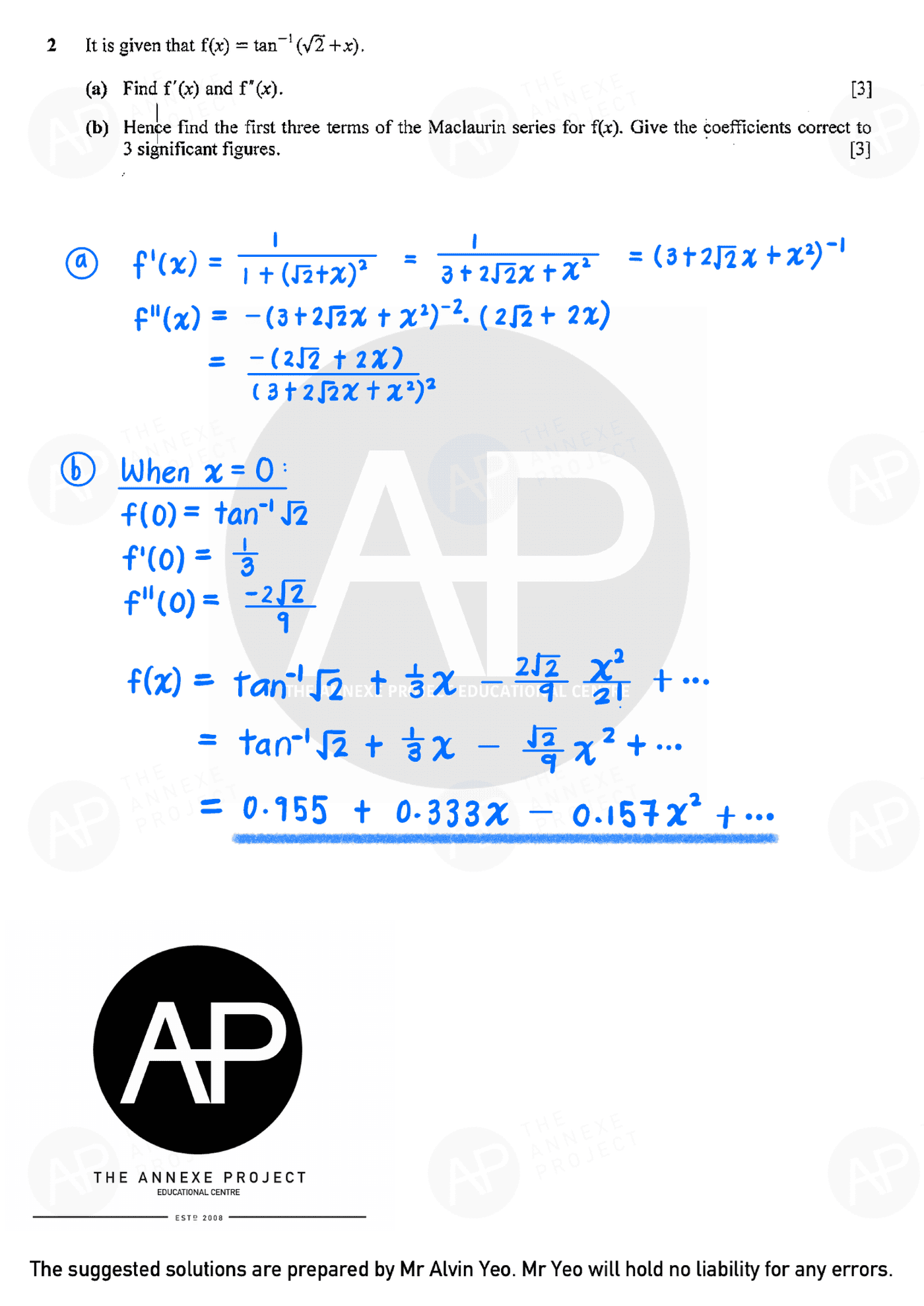 2022 A Level H2 Mathematics Paper 1 solution page 03 fs8