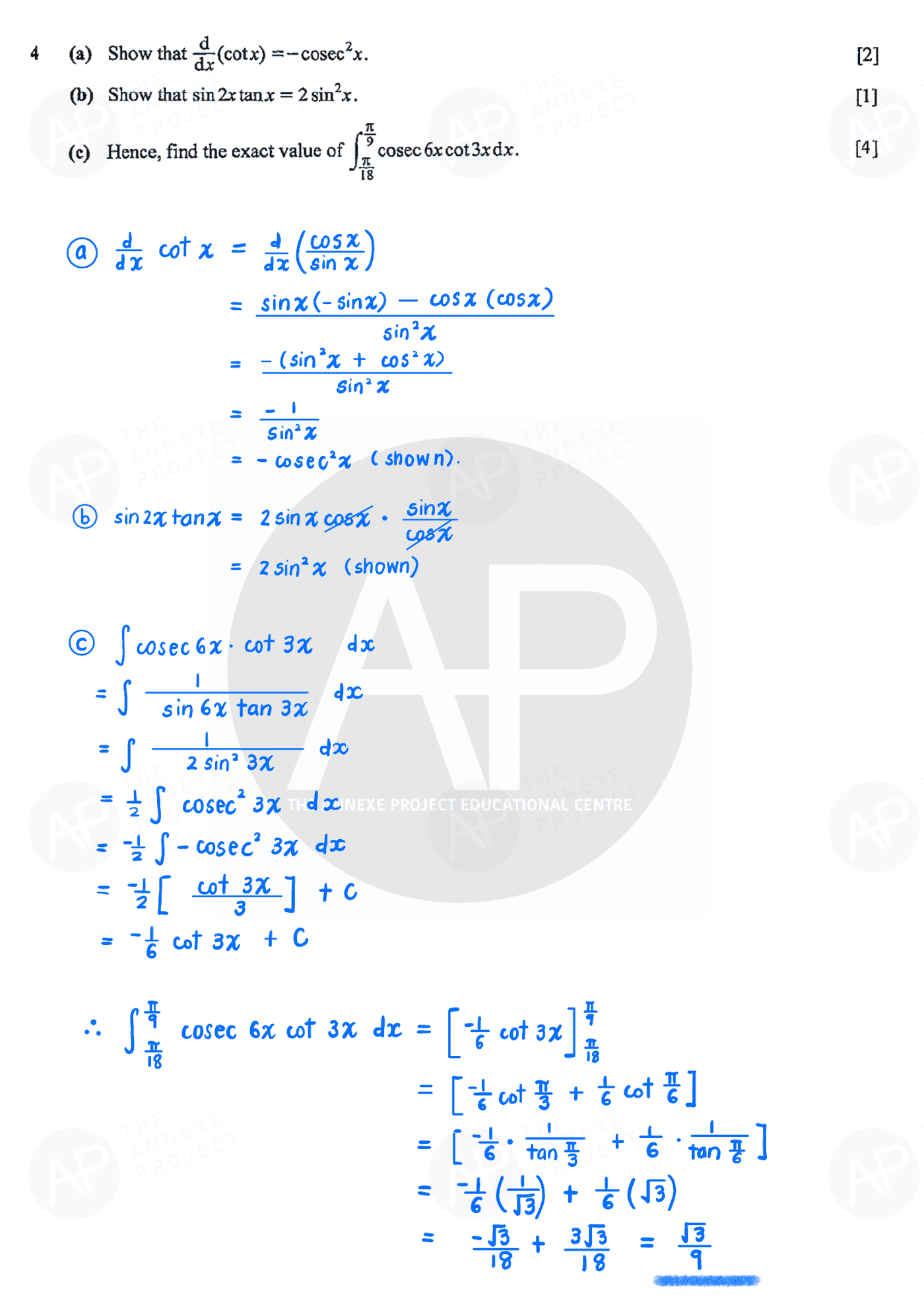 2022 A Level H2 Mathematics Paper 1 solution page 06 fs8