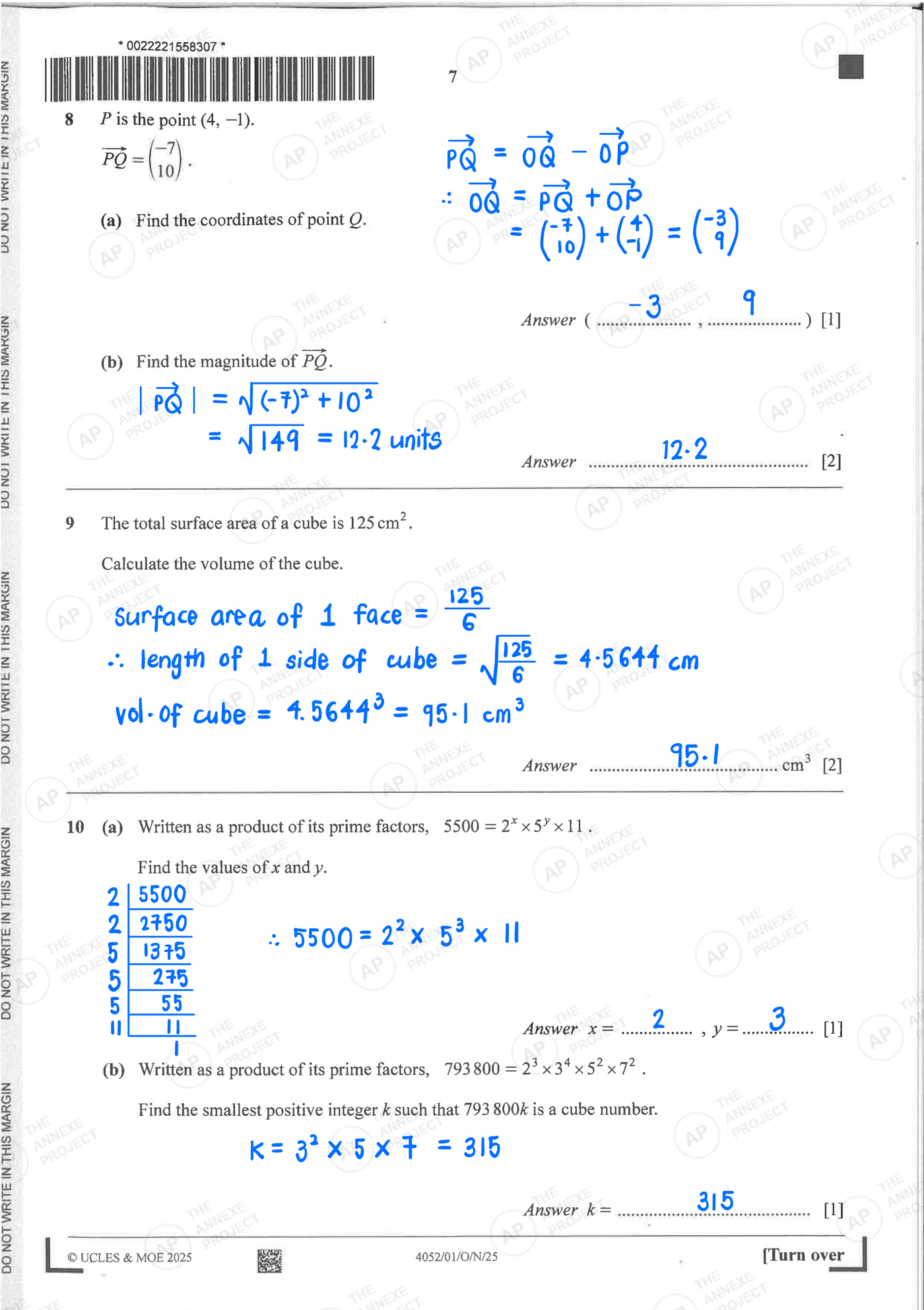 2025 O-LEVEL E MATH PAPER 1 SOLUTION 7 2025 O Level Elementary Mathematics Paper 1 Solutions page 07 fs8 1