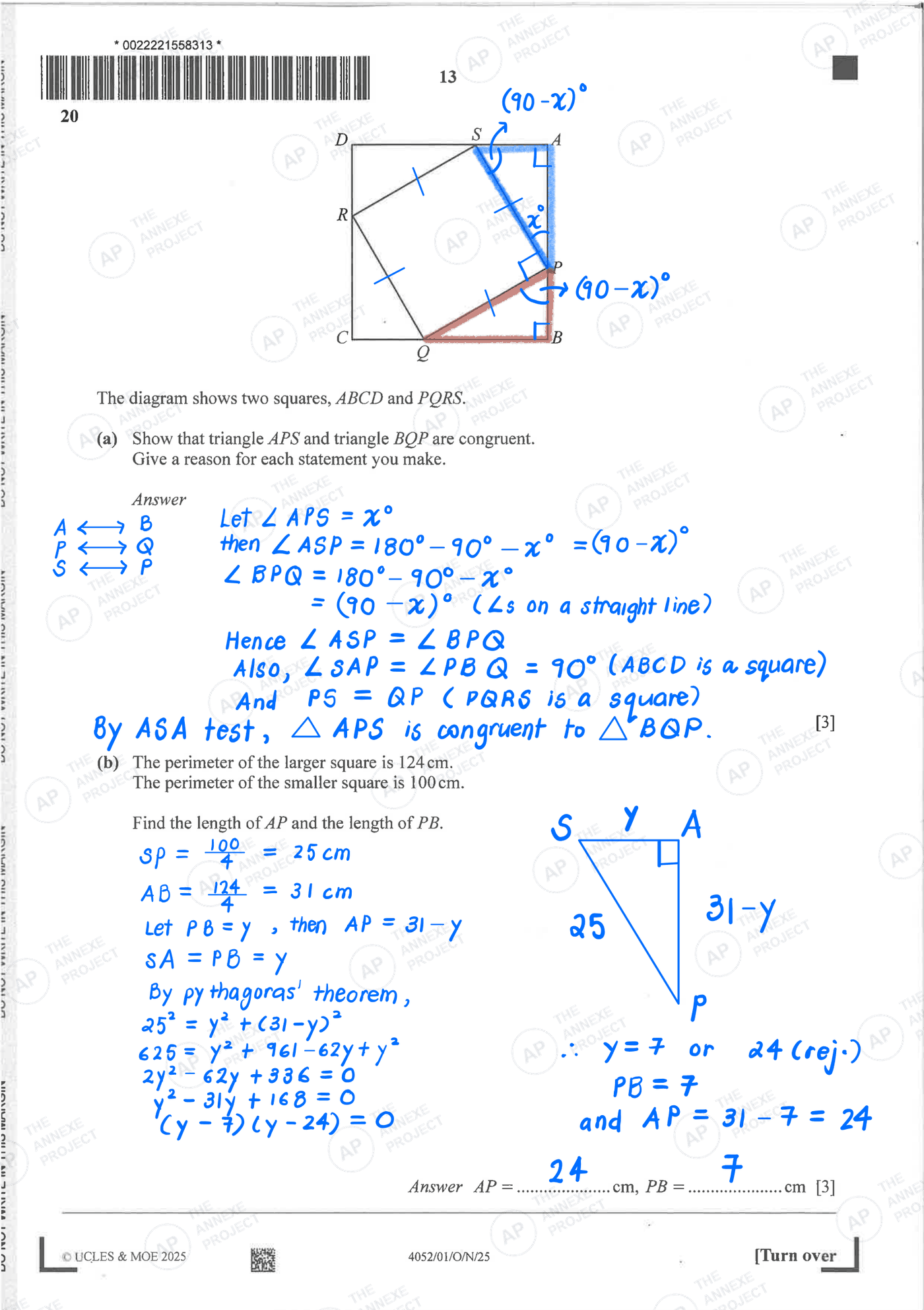 2025 O-LEVEL E MATH PAPER 1 SOLUTION 13 2025 O Level Elementary Mathematics Paper 1 Solutions page 13 fs8 1