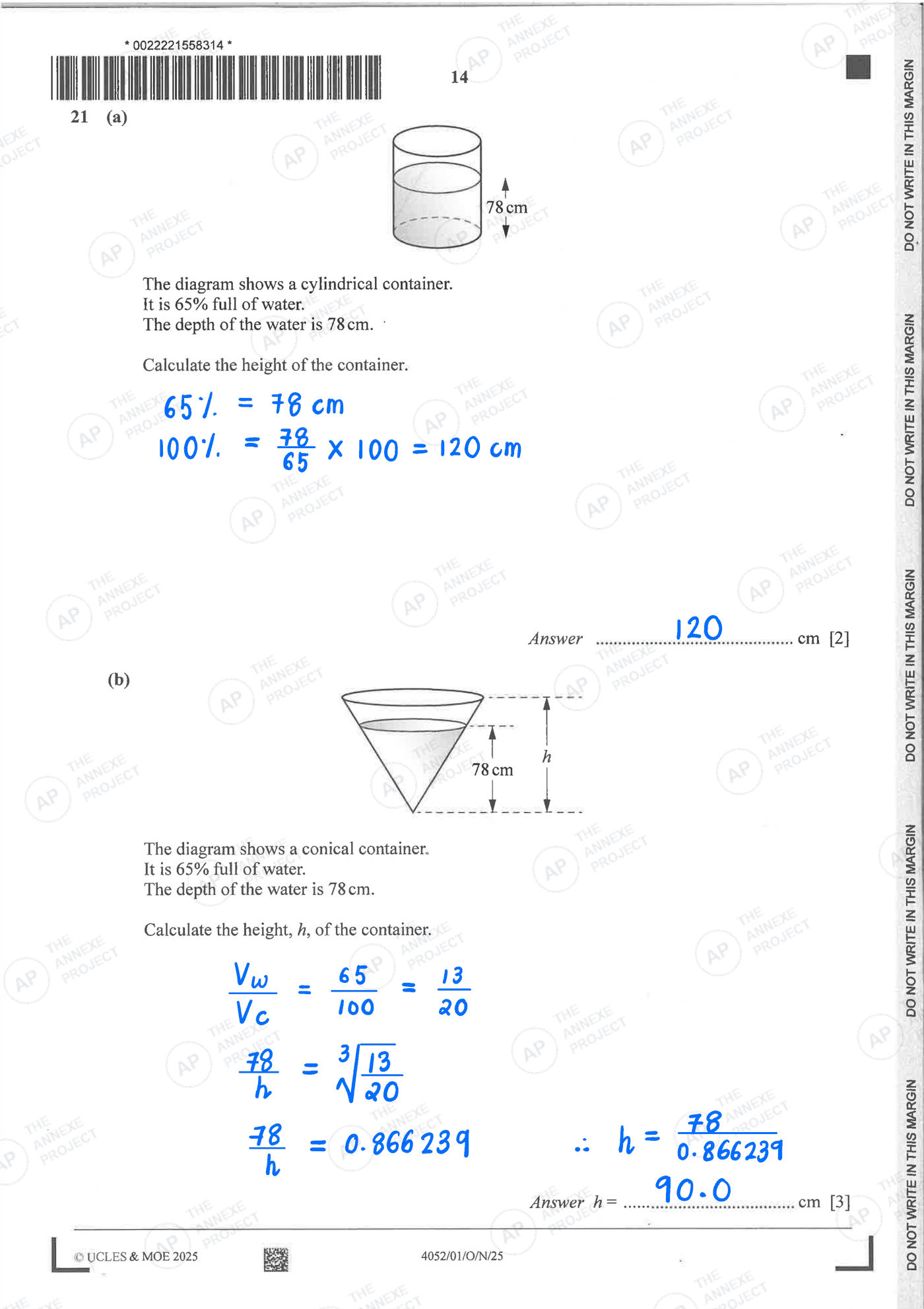 2025 O-LEVEL E MATH PAPER 1 SOLUTION 14 2025 O Level Elementary Mathematics Paper 1 Solutions page 14 fs8 1