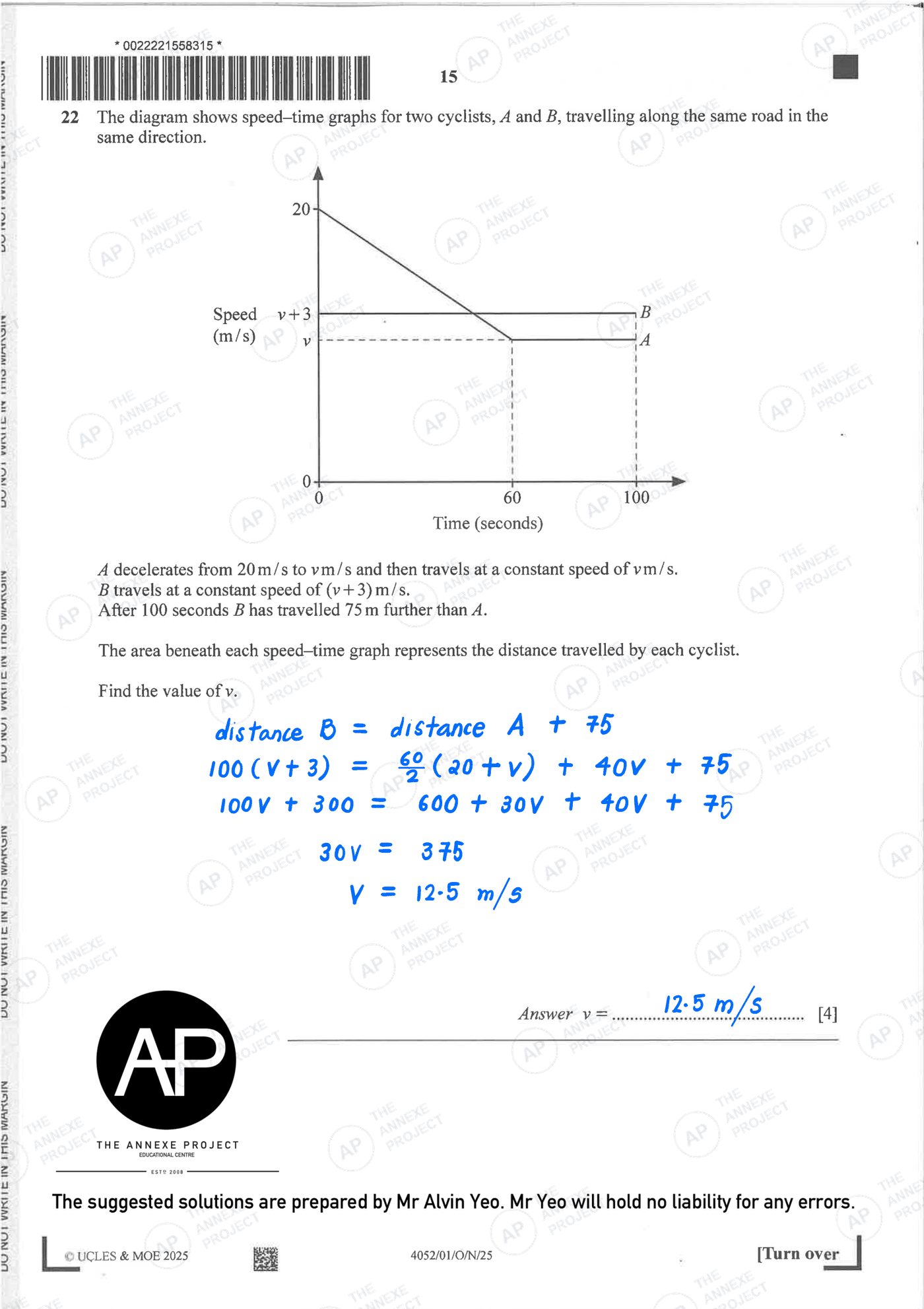 2025 O-LEVEL E MATH PAPER 1 SOLUTION 15 2025 O Level Elementary Mathematics Paper 1 Solutions page 15 fs8 1