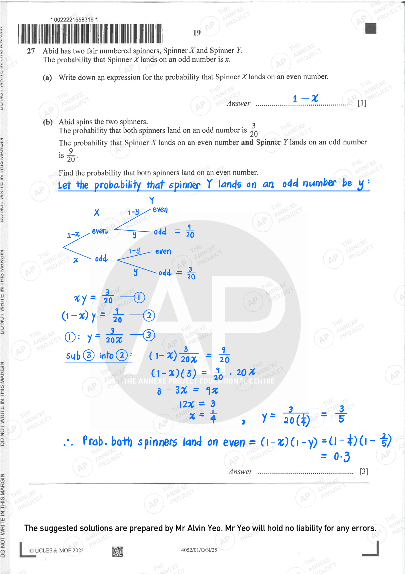 2025 O-LEVEL E MATH PAPER 1 SOLUTION 19 2025 O Level Elementary Mathematics Paper 1 Solutions page 19 fs8 1