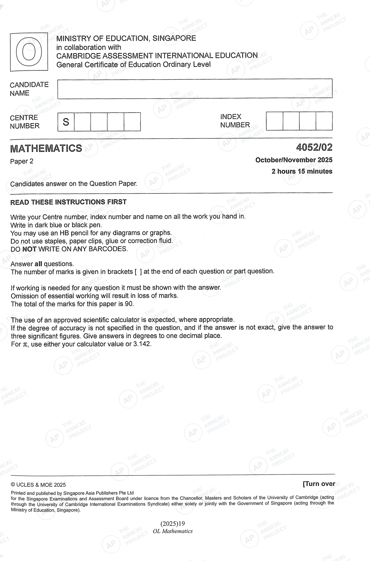 2025 GCE O-LEVEL E MATH PAPER 2 SOLUTION 1 2025 O Level Elementary Mathematics Paper 2 Solutions page 01 fs8
