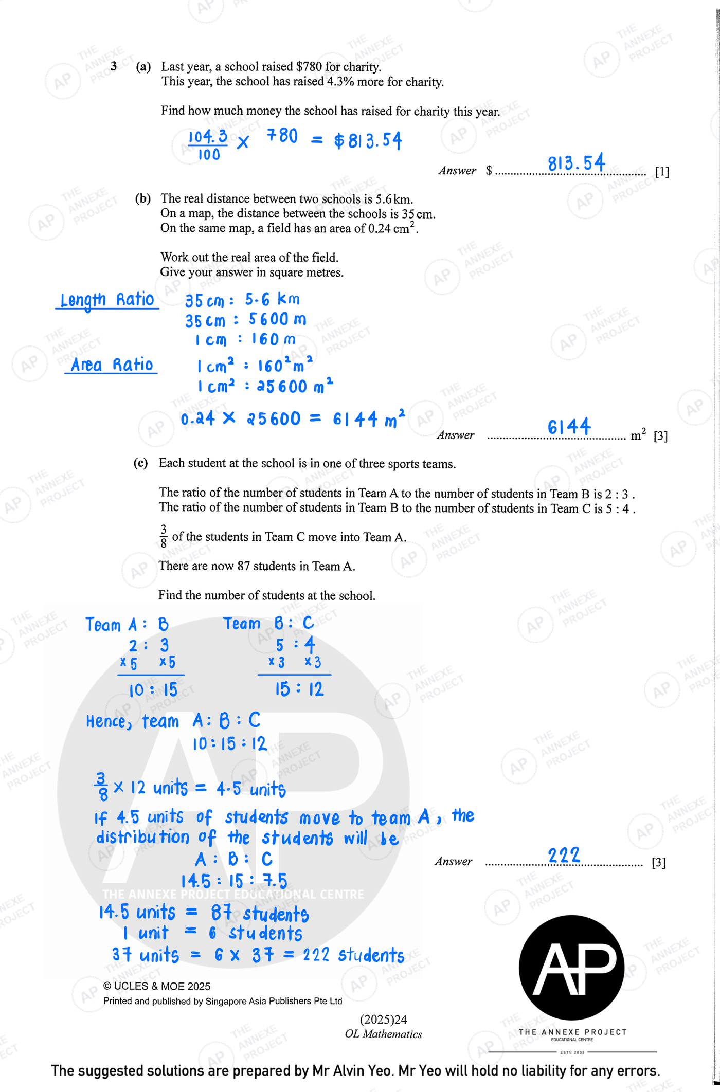 2025 GCE O-LEVEL E MATH PAPER 2 SOLUTION 6 2025 O Level Elementary Mathematics Paper 2 Solutions page 06 fs8