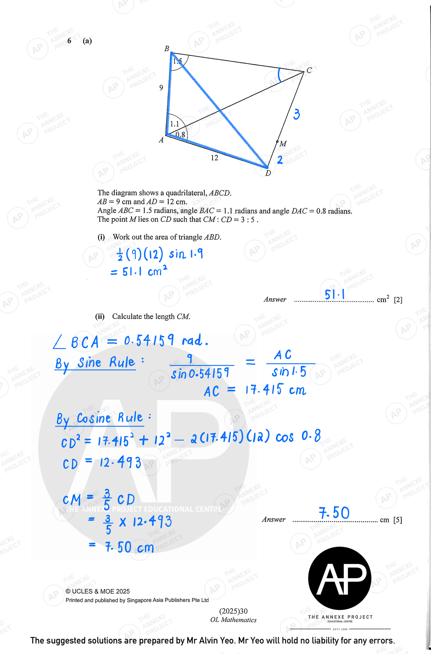 2025 GCE O-LEVEL E MATH PAPER 2 SOLUTION 12 2025 O Level Elementary Mathematics Paper 2 Solutions page 12 fs8