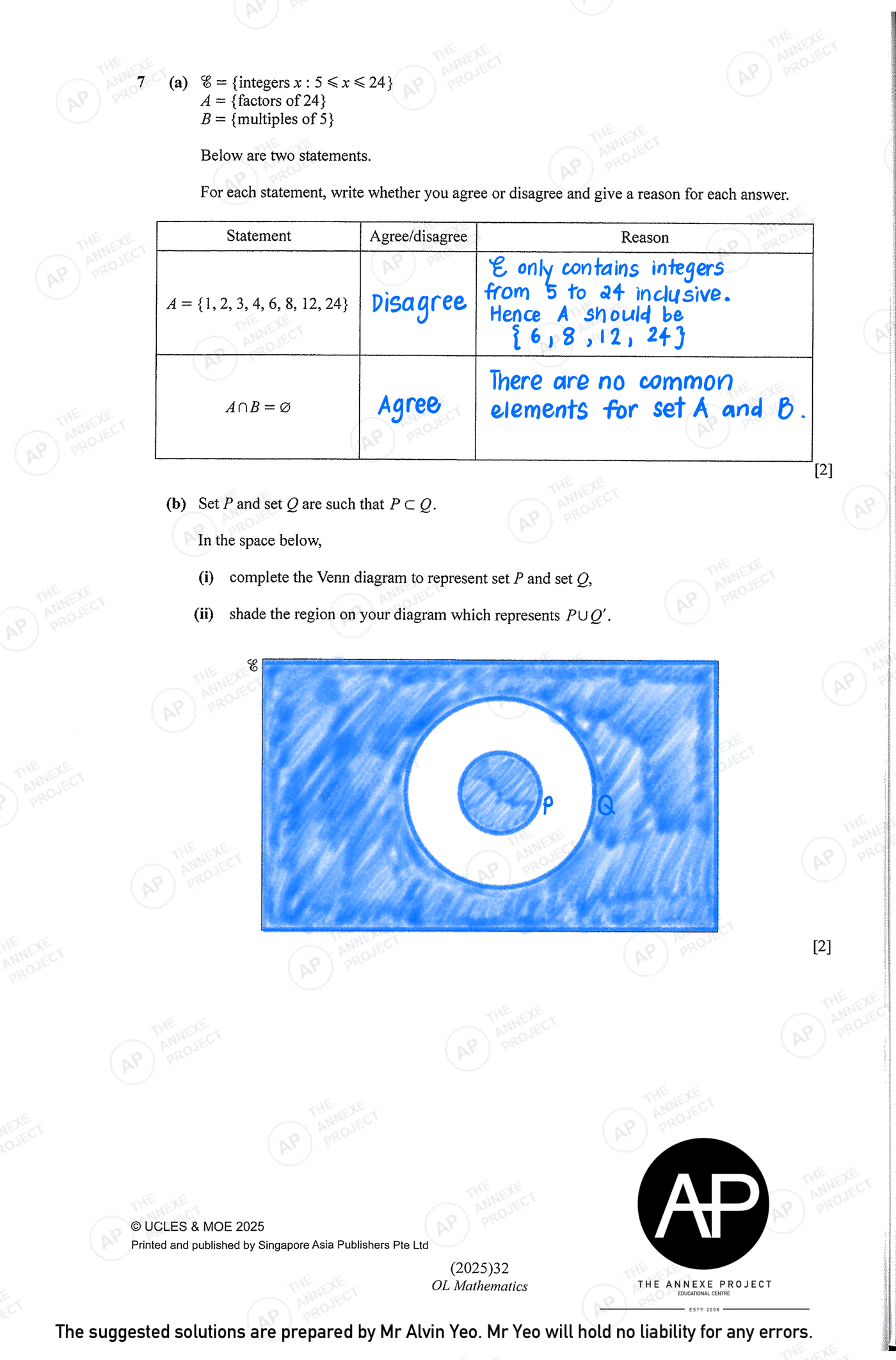 2025 GCE O-LEVEL E MATH PAPER 2 SOLUTION 14 2025 O Level Elementary Mathematics Paper 2 Solutions page 14 fs8