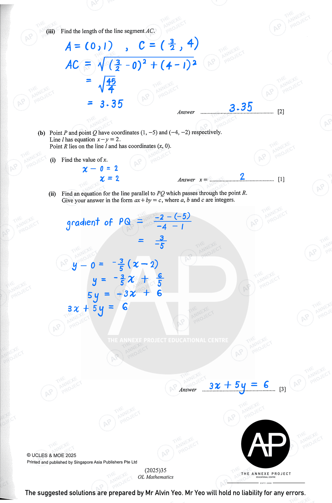 2025 GCE O-LEVEL E MATH PAPER 2 SOLUTION 17 2025 O Level Elementary Mathematics Paper 2 Solutions page 17 fs8