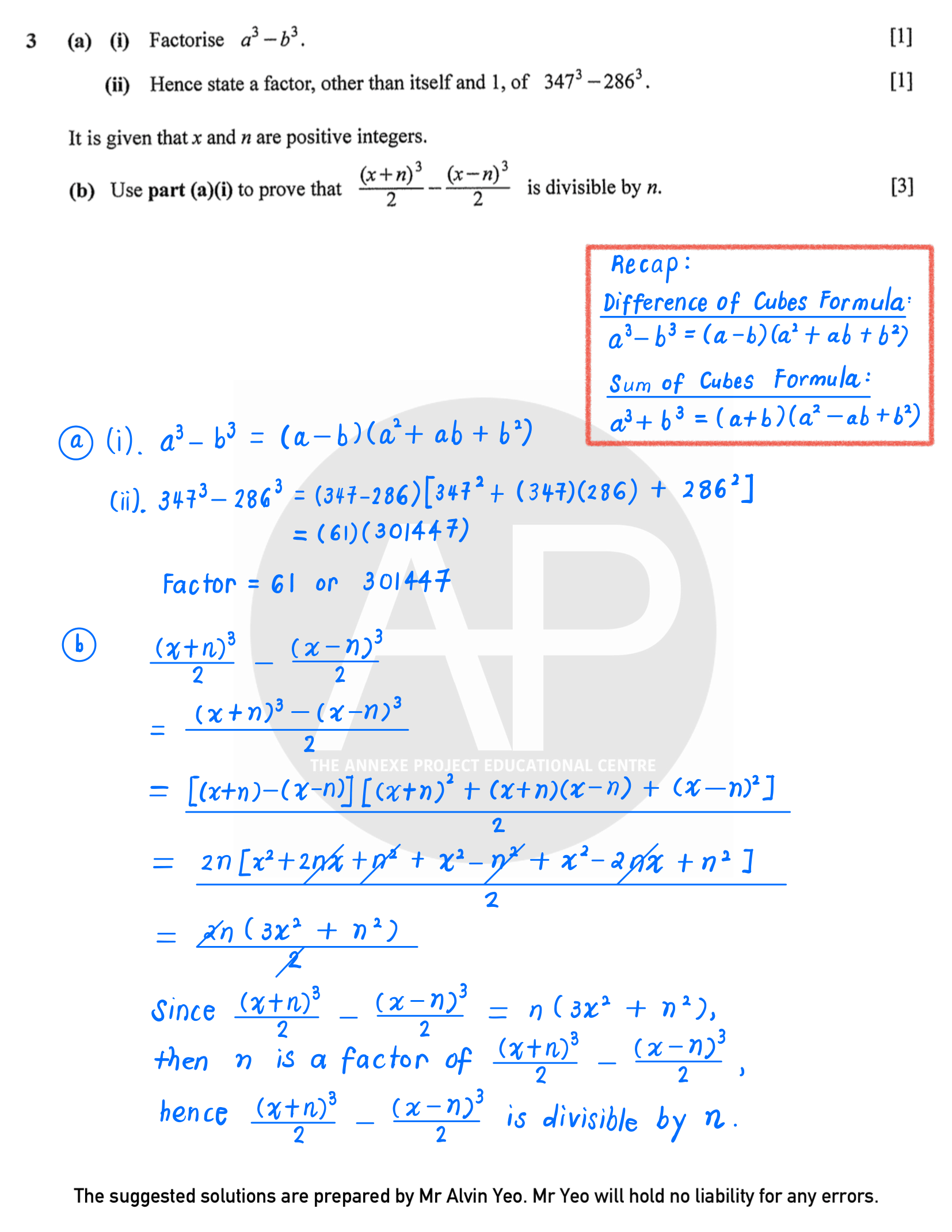 2025 O Level A Math Paper 1 Solutions page 4