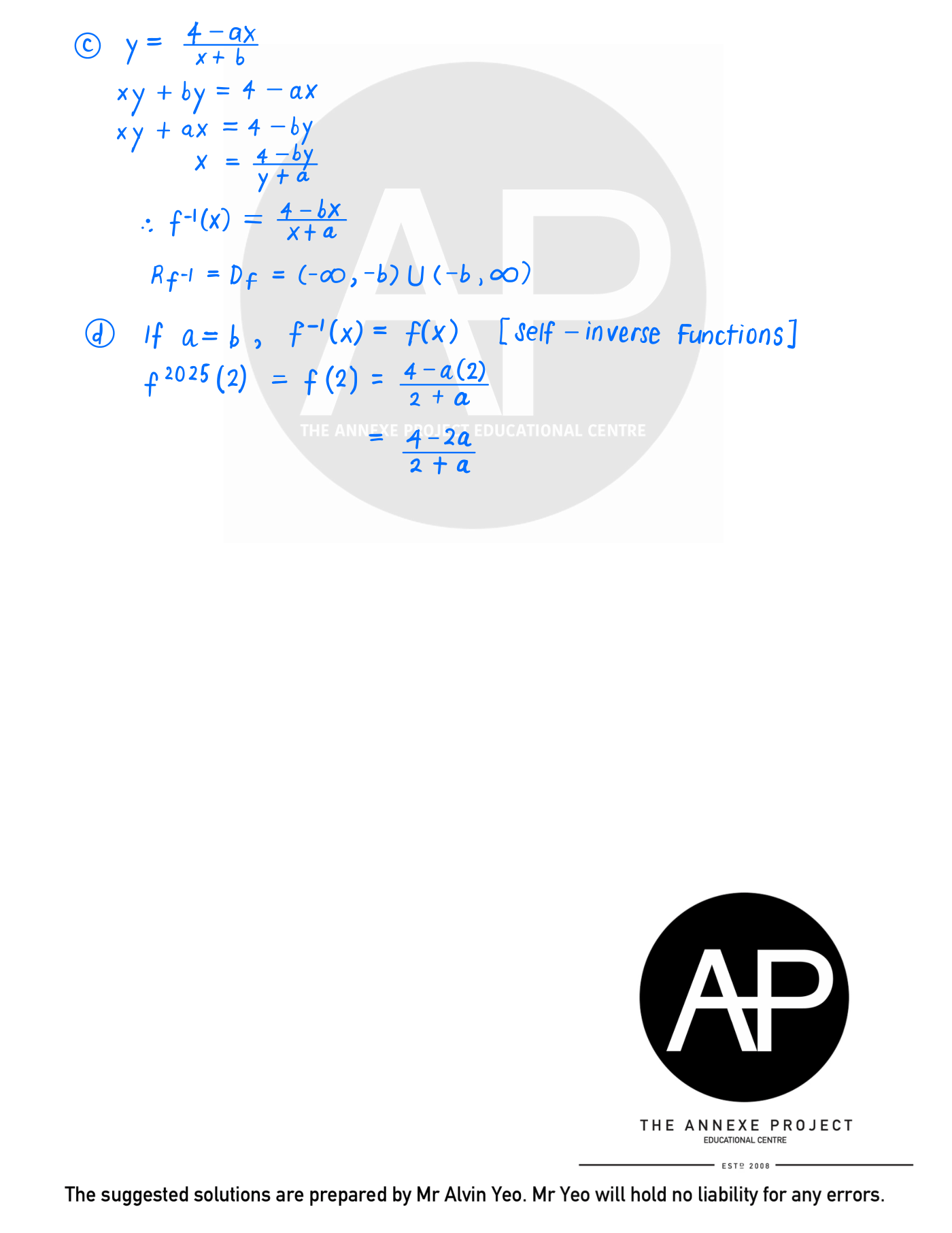 2025 GCE A Level H2 Mathematics Paper 1 Solution 16 2025 A Level H2 Mathematics Paper 1 page 15